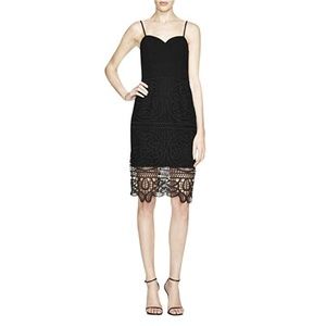 J.O.A. Crochet Bodycon Dress with Lace